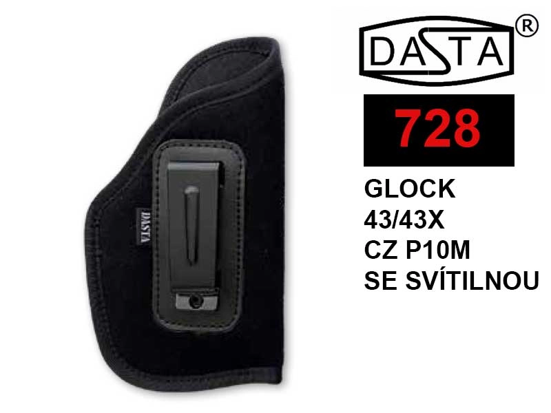 Dasta 728 IWB pouzdro Glock43/43X/P10M s modulem/baterkou