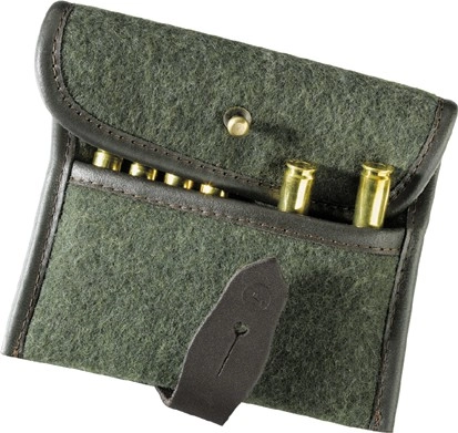 Nábjová taška kulová loden/kůže pro 8 patróón :-) 14x10cm